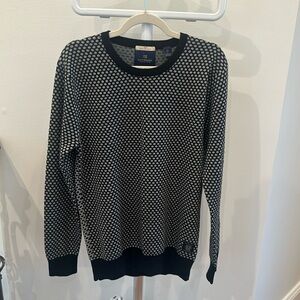 Scotch & Soda Amsterdam Couture Crewneck Sweater Black and Gray Dots Large